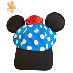 Blue Polka Dot Mouse Ears Hat